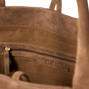 Mint Velvet Mia Tan Suede Woven Tote Bag